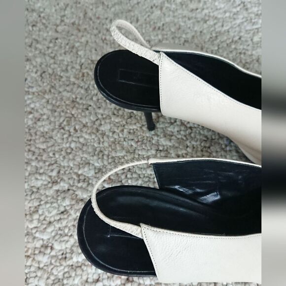 Narciso Rodriguez Black and Cream White slingback pumps size 38.5 - Picture 7 of 12